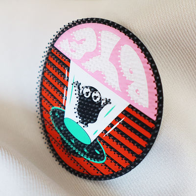 3D Brush Type Silicone Heat Transfer Label with Raised Effect and Multiple Shapes for Custom Clothing Tags