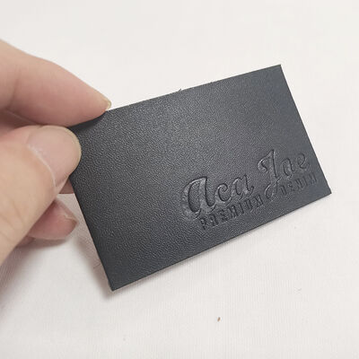 Fashion Custom Vegan Faux Leather Embossed Clothing Purse Private Label Logo for Jeans Metal Leather Labels Patch