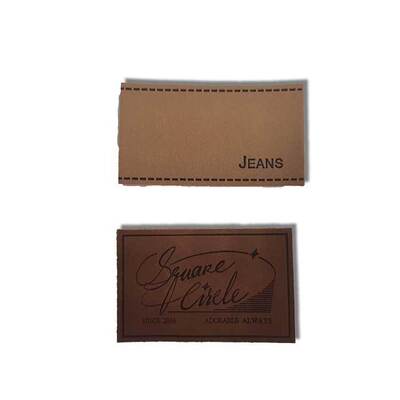 Custom Brand Logo Heat Press Real Genuine Pu Fake Leather Self Adhesive Patch Jeans Oeko Tex for Furniture