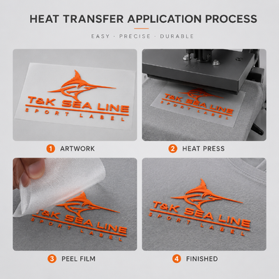 Custom 3D Silicone Heat Transfer Labels for Sportswear Apparel