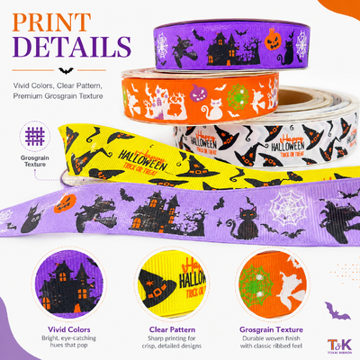 Customizable Printed Elastic Band - Breathable and Reusable Jacquard Webbing for Halloween Gifts and Crafts