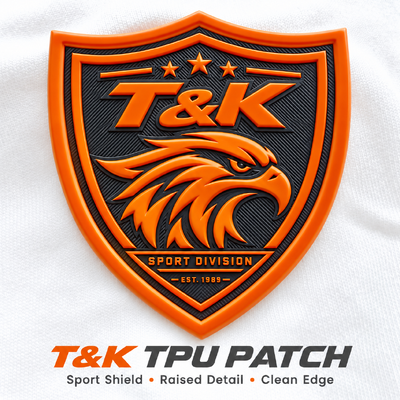 Custom 3D TPU Patch Heat Transfer Patch with Raised Eagle Shield Design Embossed Washable for Sportswear